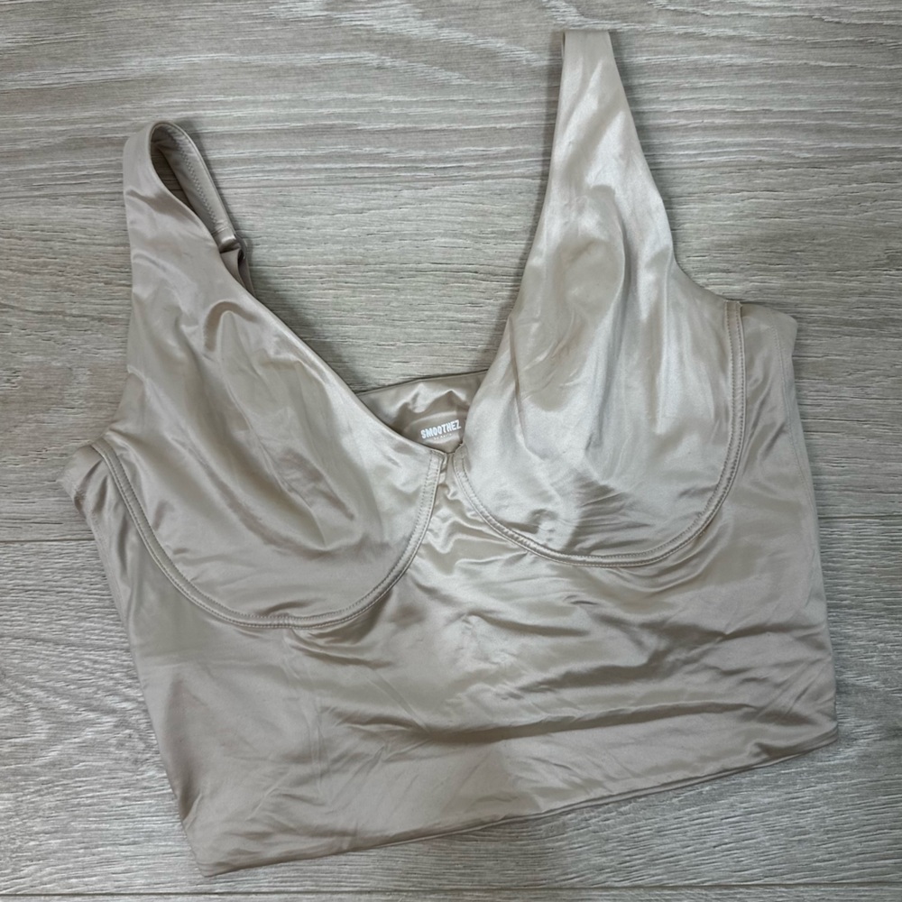 Aerie Smoothiez Cream Satin Bralette Size XL